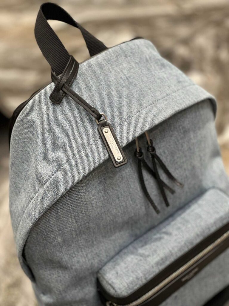 Saint Laurent City Denim Backpack Bags Blue - Image 3