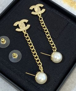 Chanel Cc Gold Earrings