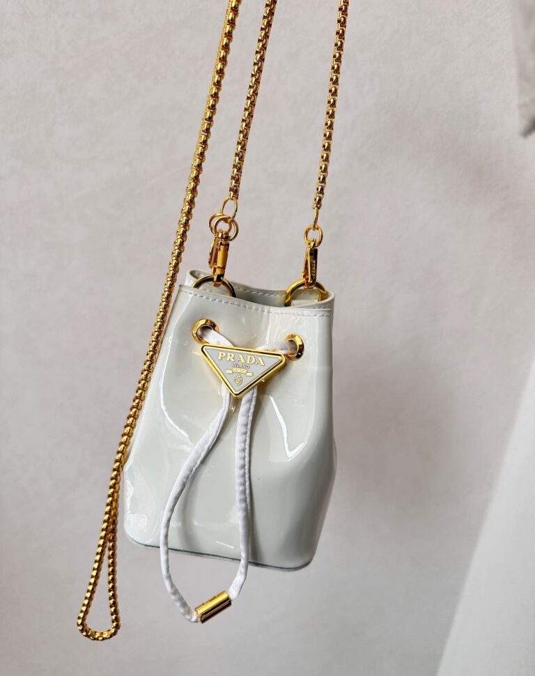 Prada Patent Leather Mini Pouch White 14Cm - Image 2