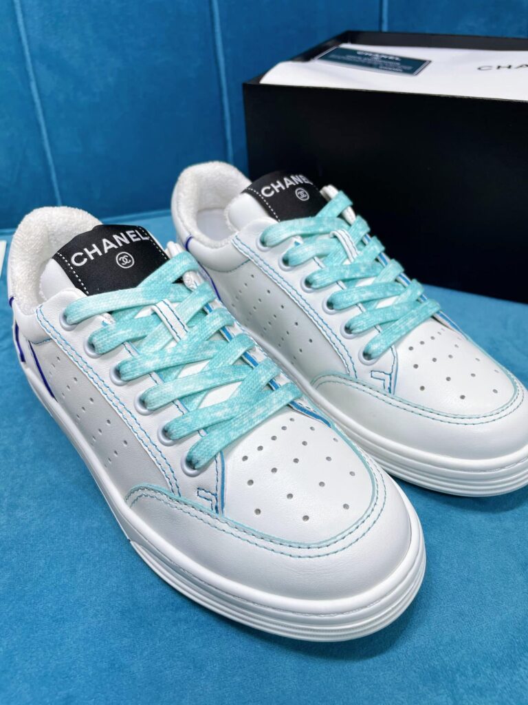 Chanel Trainer Sneakers White And Blue - Image 2