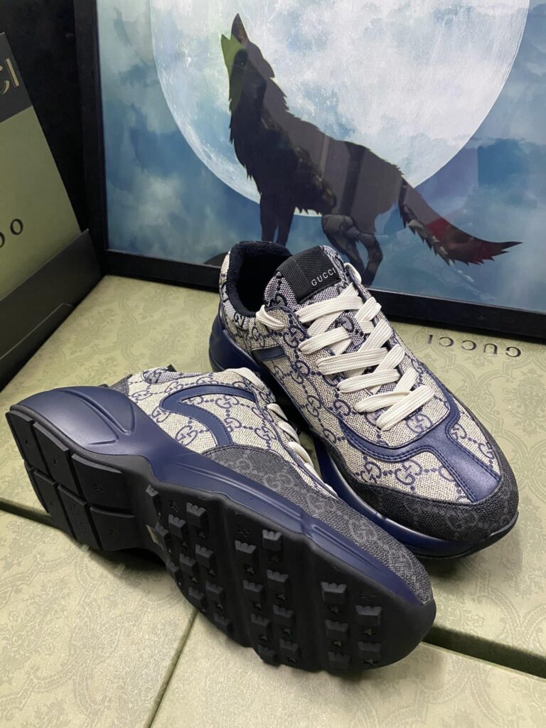 Gucci Women'S Gg Rhyton Sneaker Beige And Blue 692909 Uiq20 1060 - Image 5