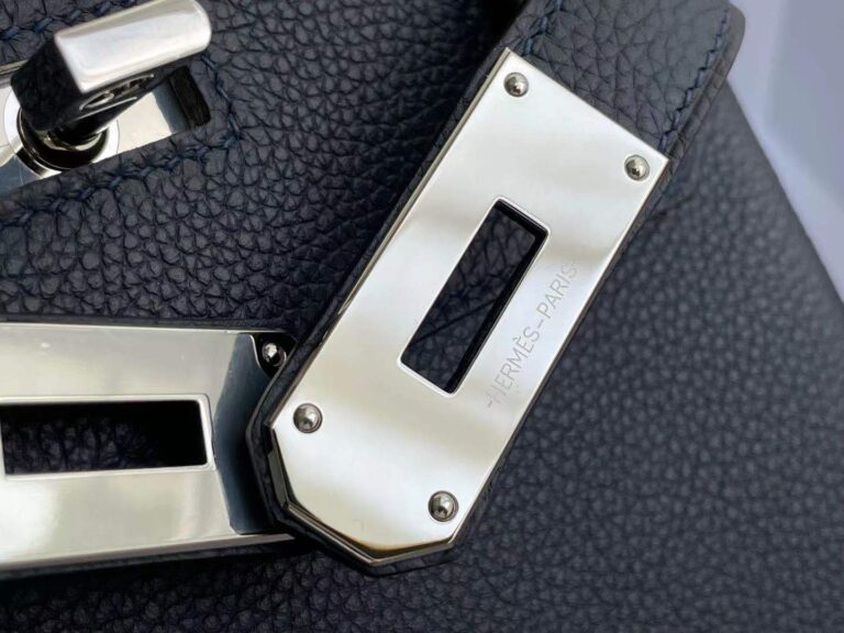 Hermes Hac A Dos Togo Backpack Palladium Hardware Navy Blue 29Cm - Image 8