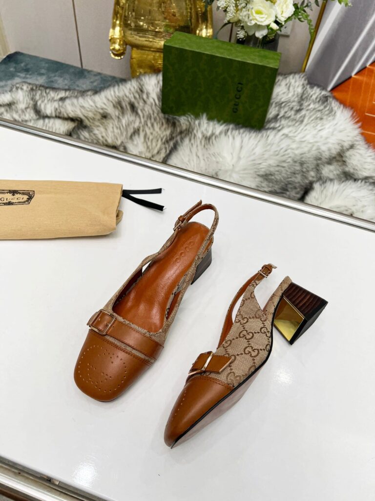 Gucci Women'S Mid Heel Slingback Brown - Image 3