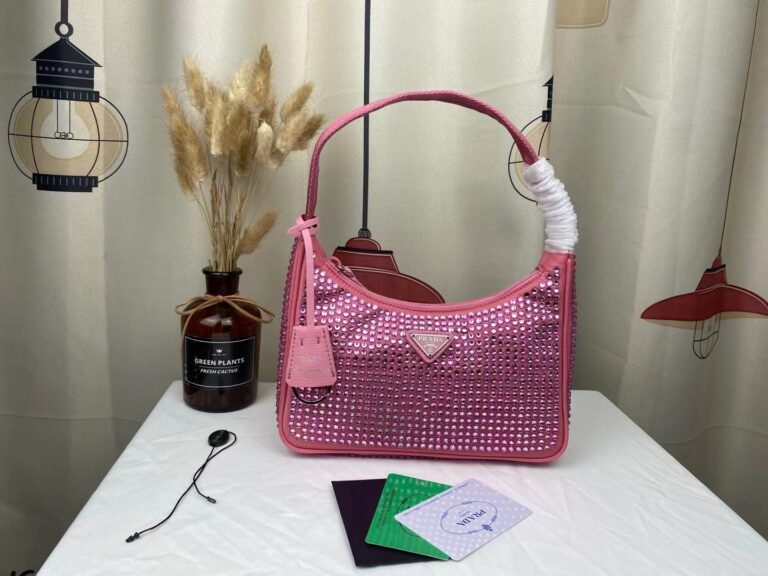 Prada Satin Crystal Mini Re-Edition 2000 Pink 1Bc5152Awlf0E18Vooo - Image 6