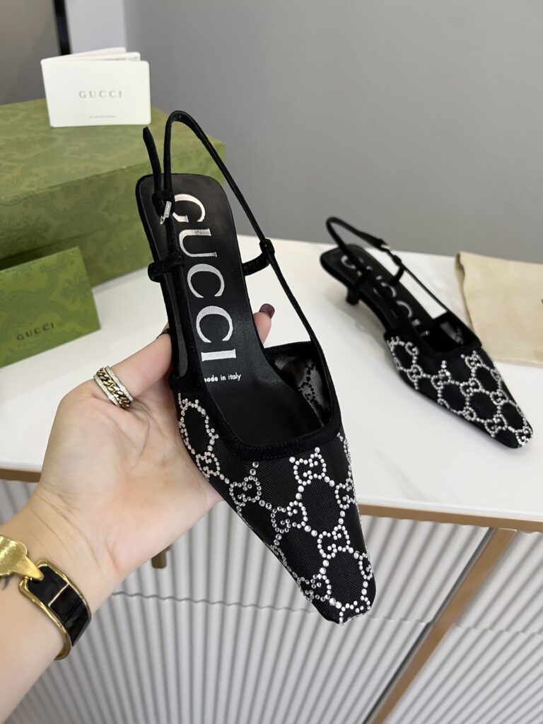 Gucci Women's Slingback Pump Black 675829 F13A0 1000 - Image 7