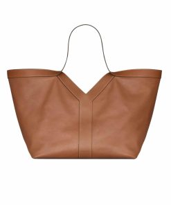 Saint Laurent Y Tote In Leather Bag Brown