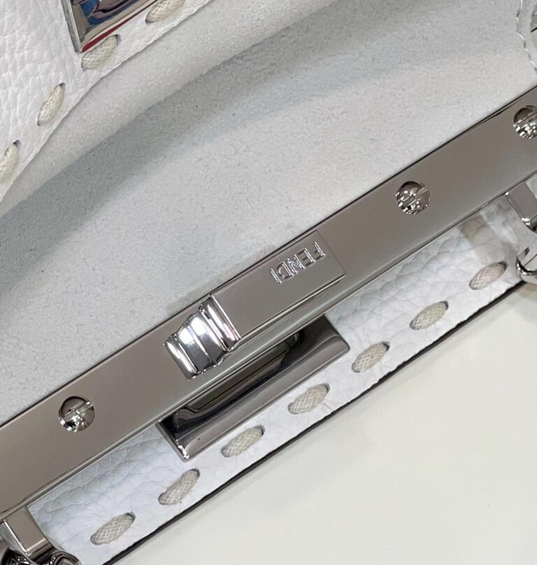 Fendi Peekaboo Mini Selleria Bag With Exotic Details White 8Bn244Akl3F1Jd9 - Image 2