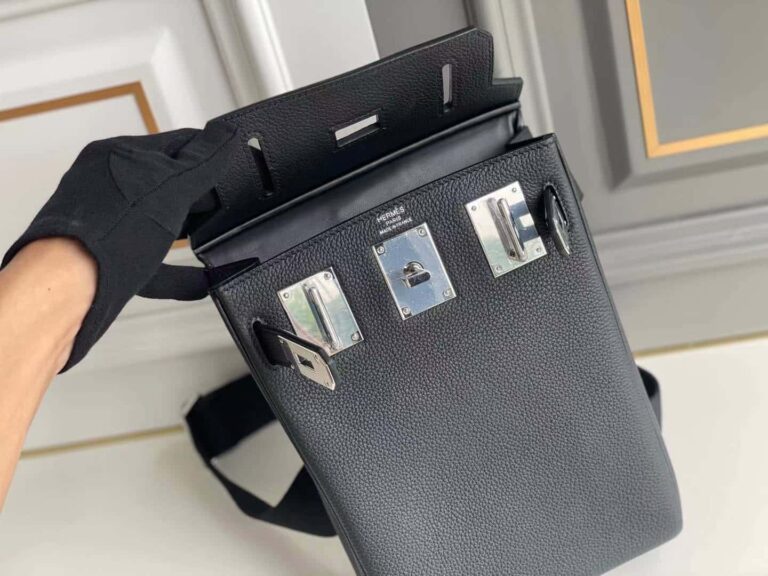 Hermes Hac A Dos Togo Backpack Palladium Hardware Black 29Cm - Image 4