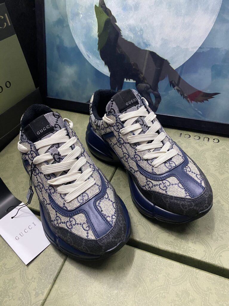 Gucci Women'S Gg Rhyton Sneaker Beige And Blue 692909 Uiq20 1060 - Image 6