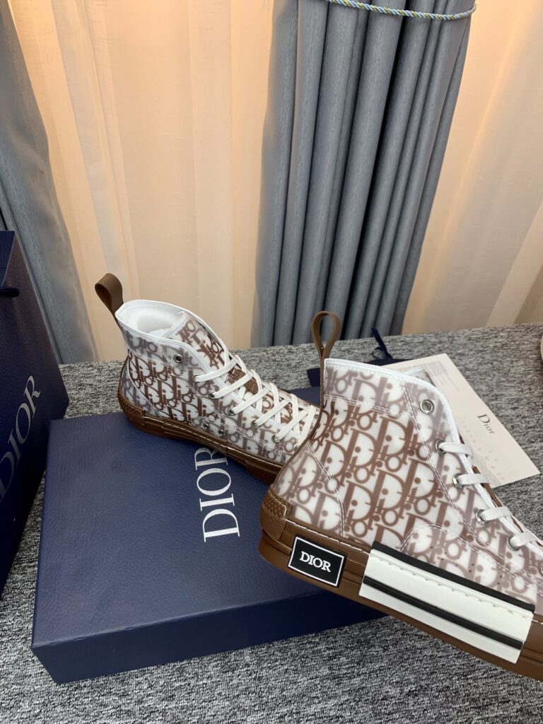 Dior B32 High Top Coffee Oblique Canvas 3Sh118Zmk H761 - Image 10