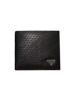 Prada Wallet With Triangle Logo Black 12Cm