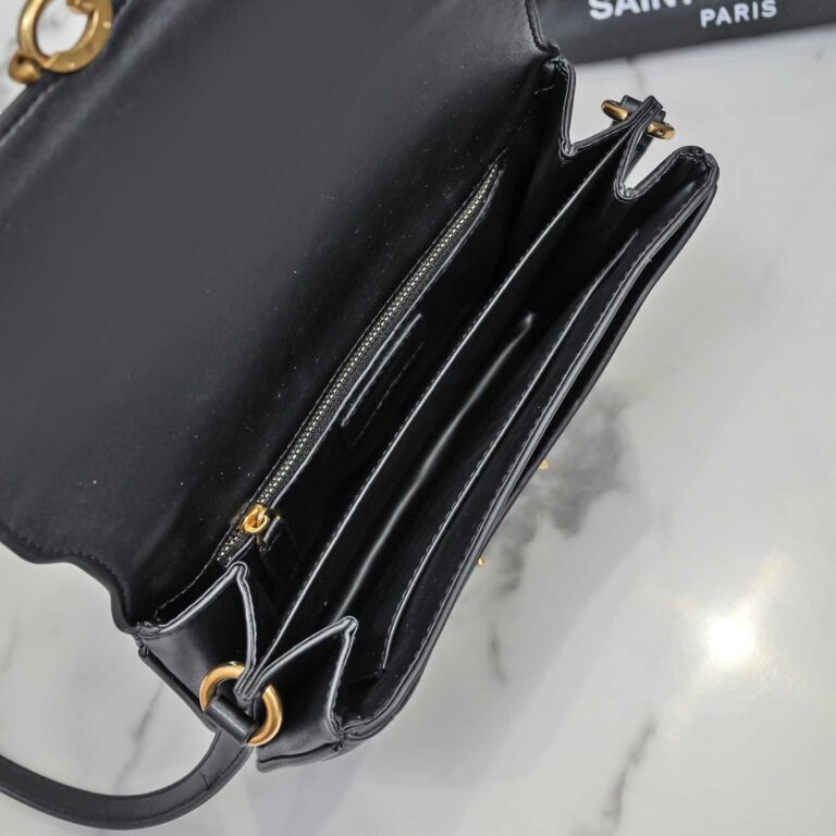 Saint Laurent Le Maillon Satchel In Smooth Leather Black 6497952R20W1000 - Image 6