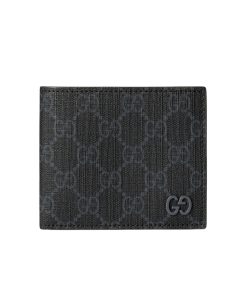 Gucci Interior Bi Fold Wallet Black And Grey 11Cm