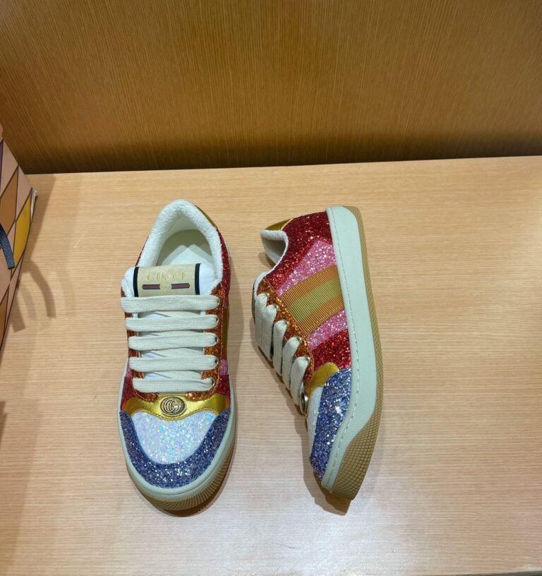 Gucci Lovelight Screener Sneaker With Glitter 710534 Faaku 4942 - Image 4