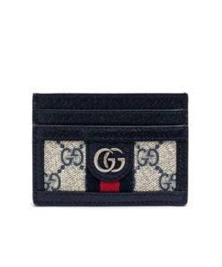 Gucci Ophidia Card Case Dark Blue 9Cm