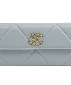 Chanel 19 Long Flap Wallet Grey Ap0955