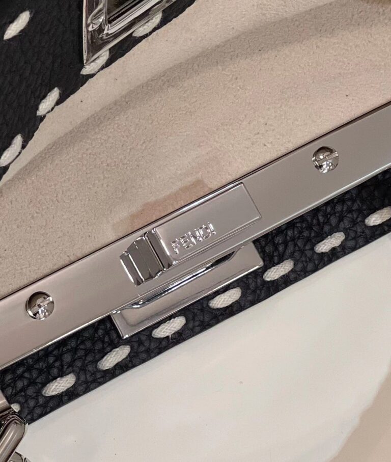 Fendi Peekaboo Mini Selleria Bag With Exotic Details Black 8Bn327Akl3F06Hw - Image 5