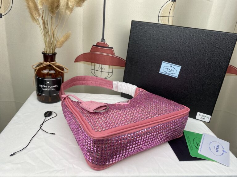 Prada Satin Crystal Mini Re-Edition 2000 Pink 1Bc5152Awlf0E18Vooo - Image 4
