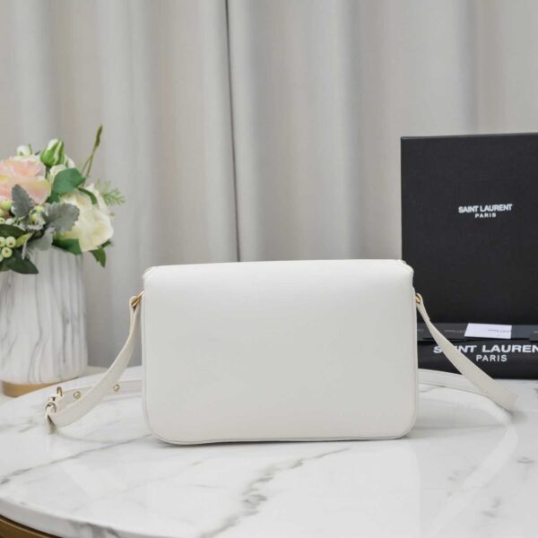 Saint Laurent Le Maillon Satchel In Smooth Leather Blanc Vintage 6497952R20W9207 - Image 5