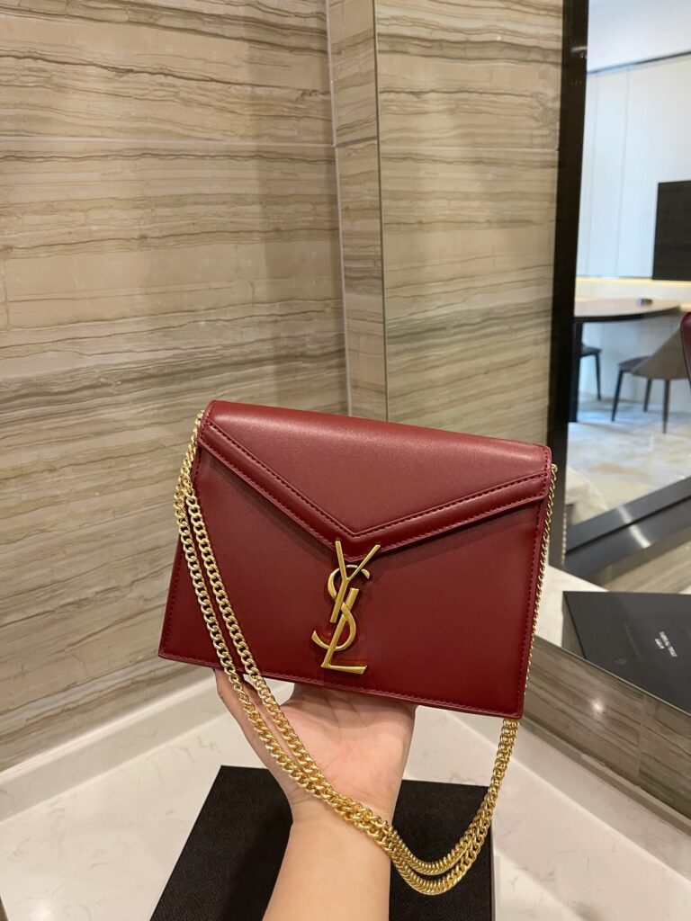 Saint Laurent Cassandra Chain Crossbody Bag Wine Red 582334Bowaw6476 - Image 6