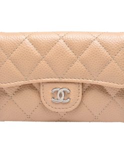 Chanel Classic Card Holder Wallet Beige Ap0214