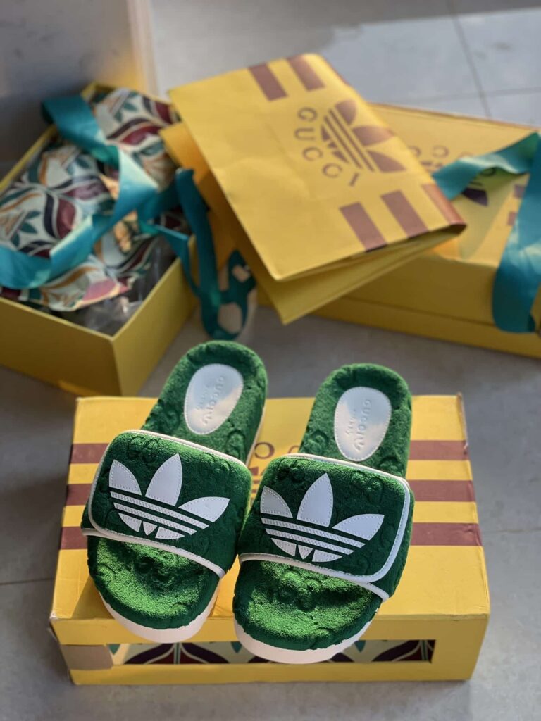 Gucci X Adidas Women'S Gg Platform Sandal Green 702398 Uu010 3171 - Image 10