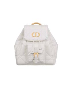 Dior Small Dior Caro Backpack White 27Cm