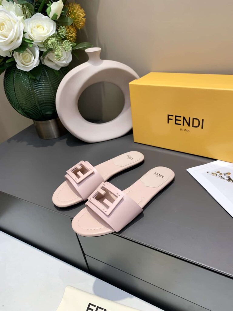 Fendi Signature Leather Sandals Slide Pink 8R8136Ae7Tf1Fgd - Image 5