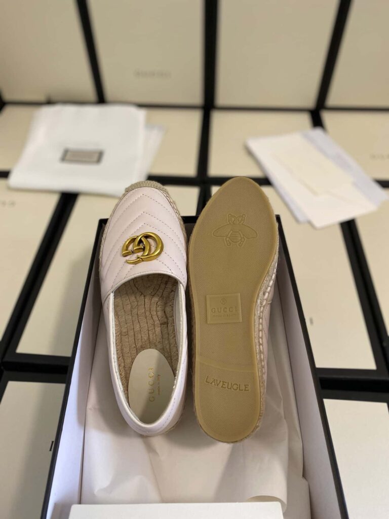 Gucci Leather Espadrille With Double G White 551890 Bko00 1000 - Image 4