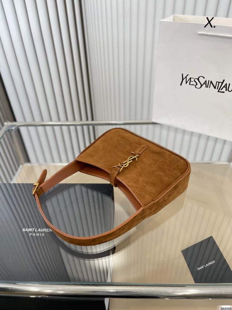 Saint Laurent Ysl Suede Hobo Shoulder Bag - Image 6