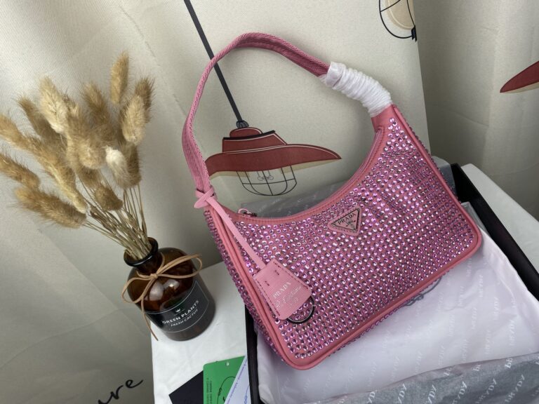 Prada Satin Crystal Mini Re-Edition 2000 Pink 1Bc5152Awlf0E18Vooo - Image 2