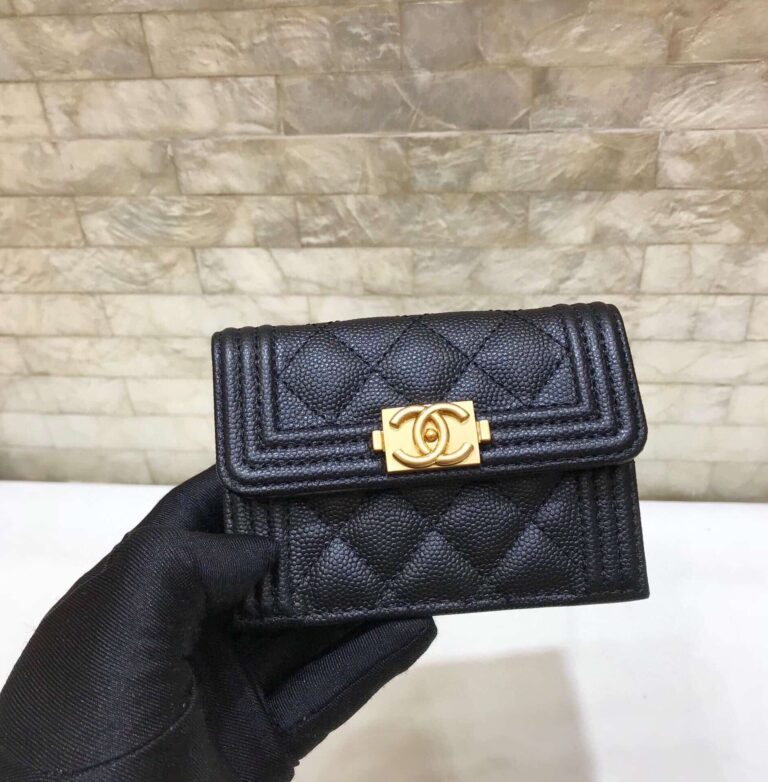 Chanel Boy Classic Wallet Black Gold 84432 - Image 4