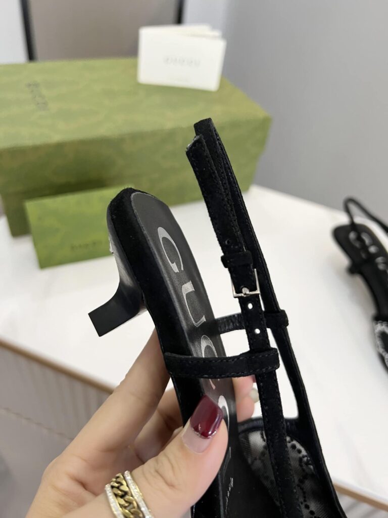 Gucci Women's Slingback Pump Black 675829 F13A0 1000 - Image 8