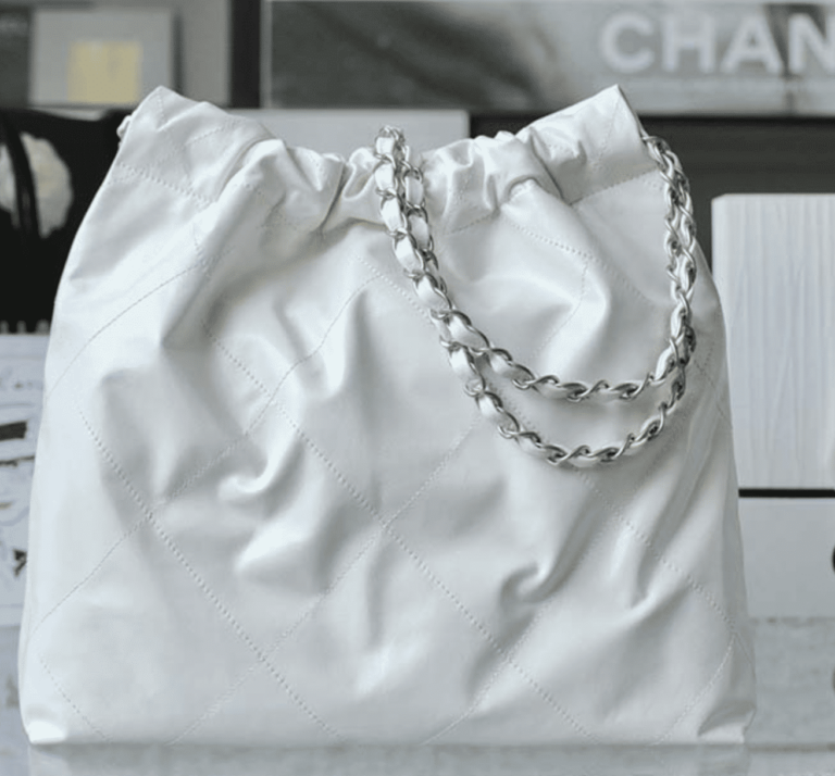 Chanel 22 Handbag White 42Cm As3261 With Silver - Image 5