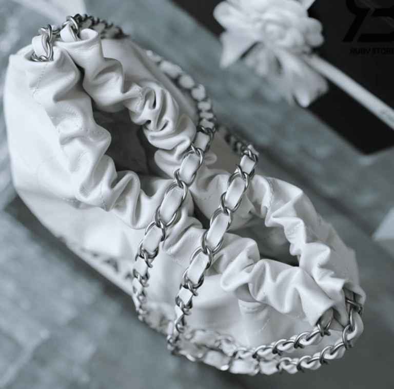 Chanel 22 Handbag White 42Cm As3261 With Silver - Image 4