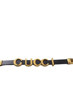 Gucci Leather Bracelet With Gucci Script