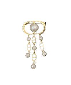 Dior Cd Brooch Gold With Three Strings And Pearls