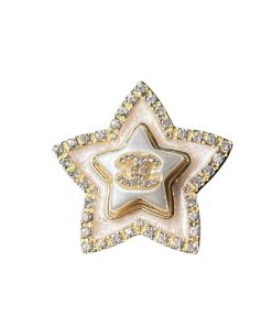Chanel Cc Star Brooch Gold