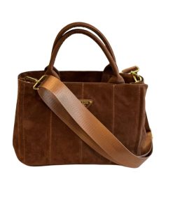 Prada Torebka Torba Suede Tote Bag Cocoa Brown 30Cm