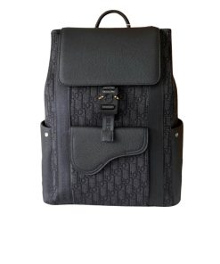Dior Saddle Oblique Jacquard Backpack Black 43Cm