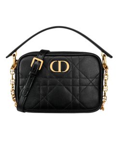 Dior Small Caro Top Handle Camera Bag Black 20Cm