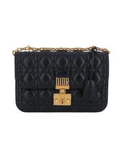 Dior Miss Dior Crossbody Leather Bag Black 22Cm