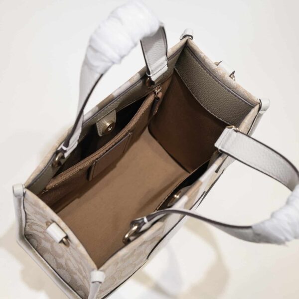 Coach Dempsey Tote 22 In Signature Jacquard White Multicolor C8417 - Image 2