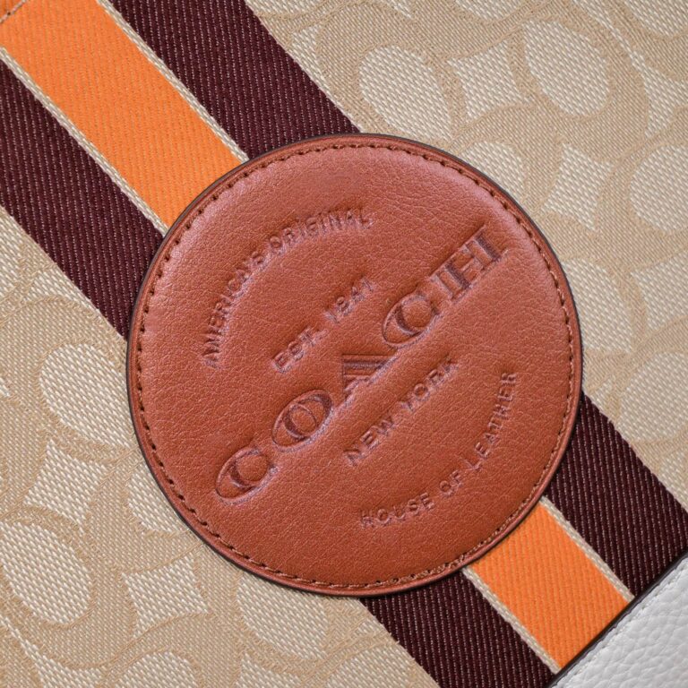 Coach Dempsey Tote 22 In Signature Jacquard Beige Multicolor C7083 - Image 2