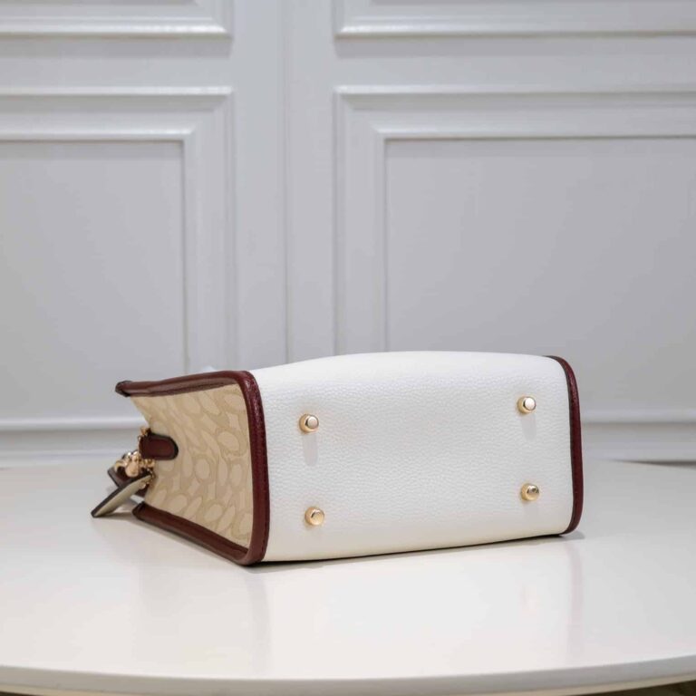 Coach Dempsey Tote 22 In Signature Jacquard Beige Multicolor C7083 - Image 4