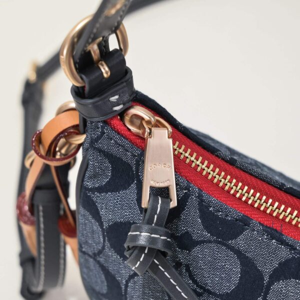 Coach Kleo Hobo In Signature Chambray Navy Blue C8163 - Image 5