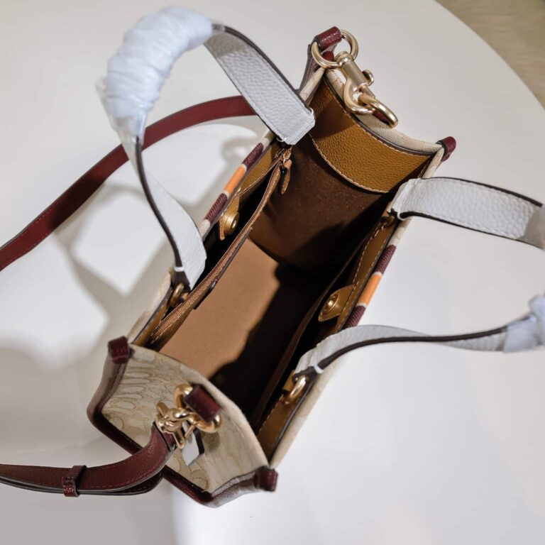 Coach Dempsey Tote 22 In Signature Jacquard Beige Multicolor C7083 - Image 5