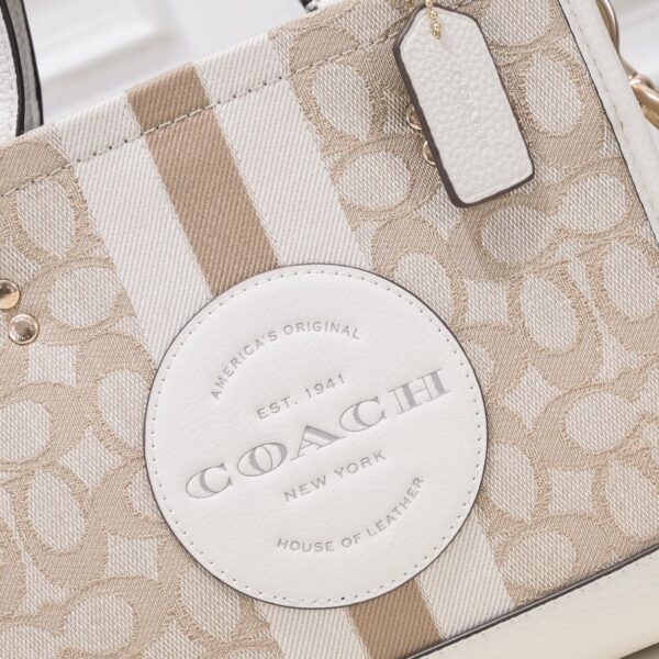 Coach Dempsey Tote 22 In Signature Jacquard White Multicolor C8417 - Image 6