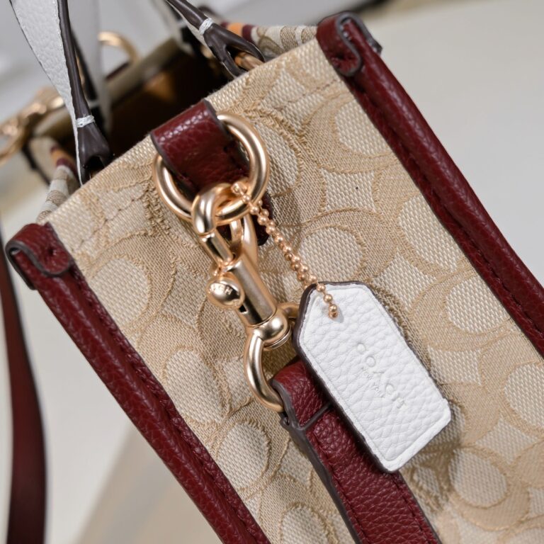 Coach Dempsey Tote 22 In Signature Jacquard Beige Multicolor C7083 - Image 6