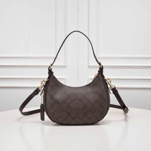 Coach Kleo Hobo In Signature Canvas Brown Black C7257 - Image 7